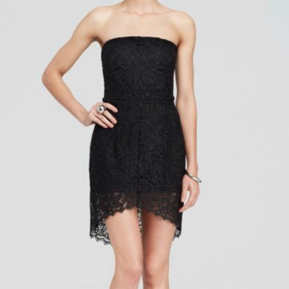 Charlie Jade Nordstrom Black Lace Strapless Dress